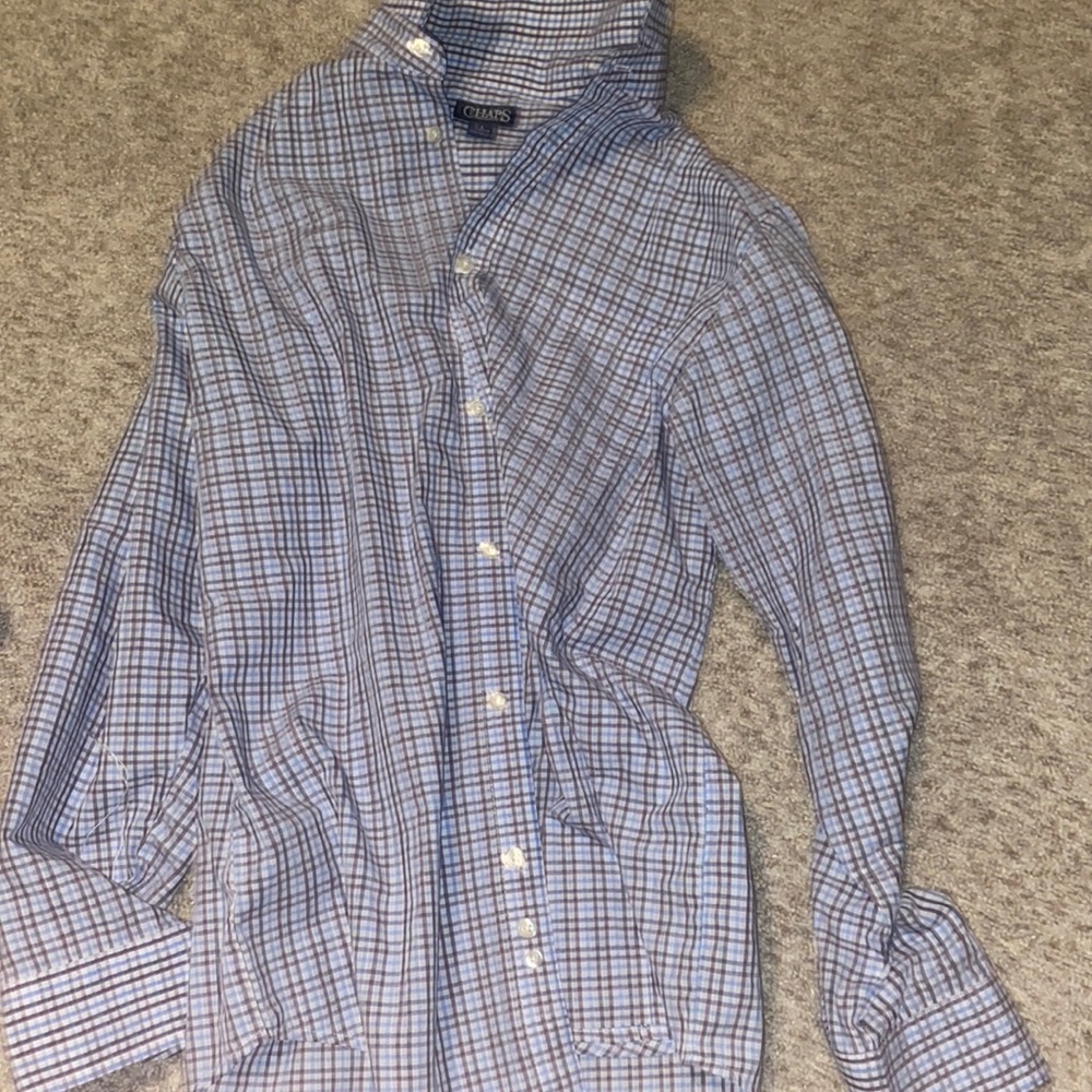 Youth large patterned button down